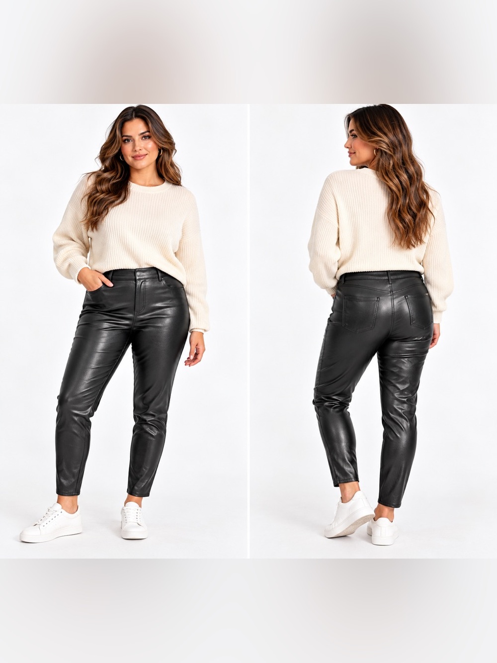 Sanctuary Runway Faux Leather Leggings Black XL